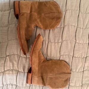 Tecovas Tan Suede Cowboy Boots